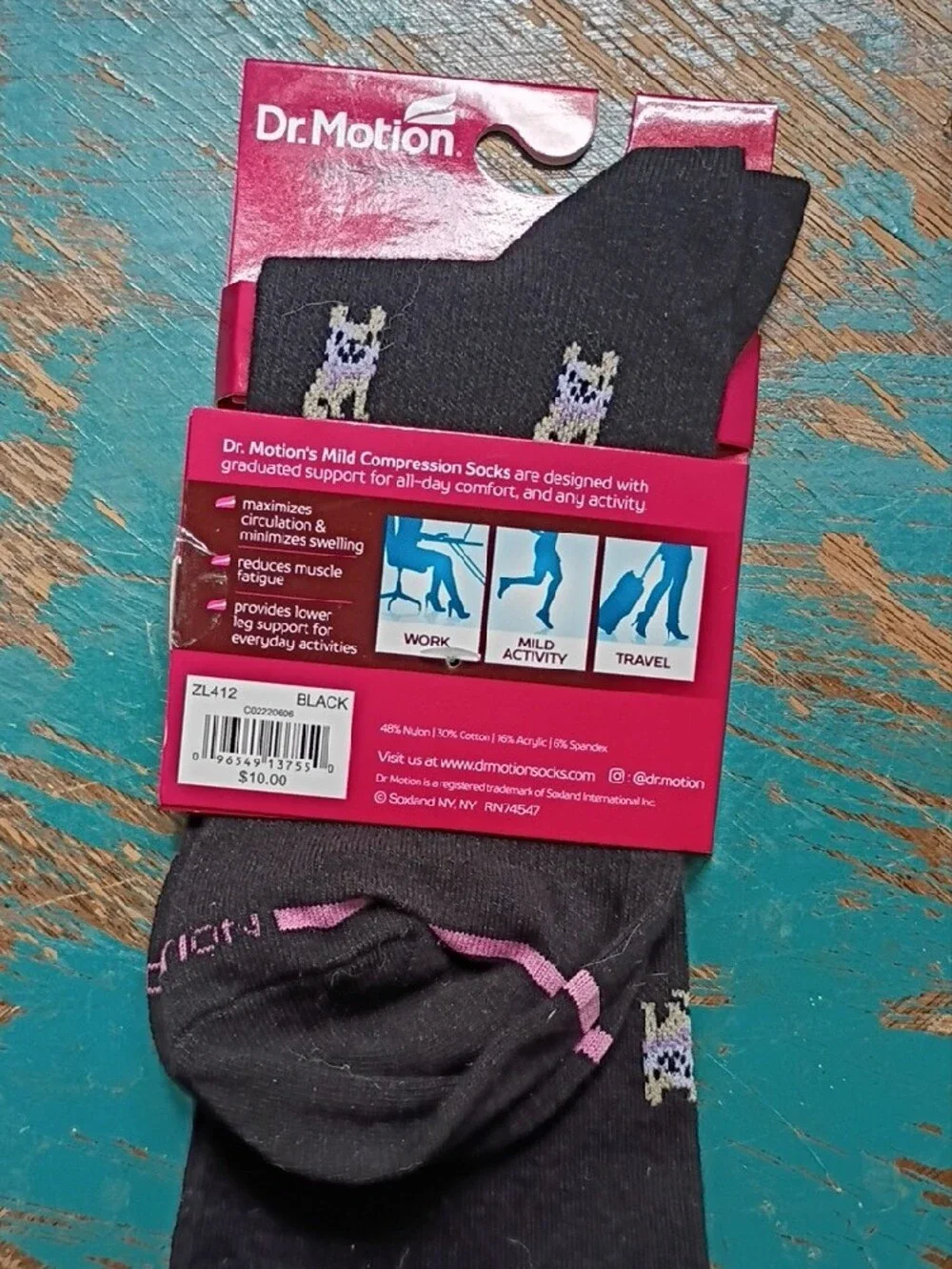 Women’s Everyday Compression Knee-High Socks - Black Frenchie Dog